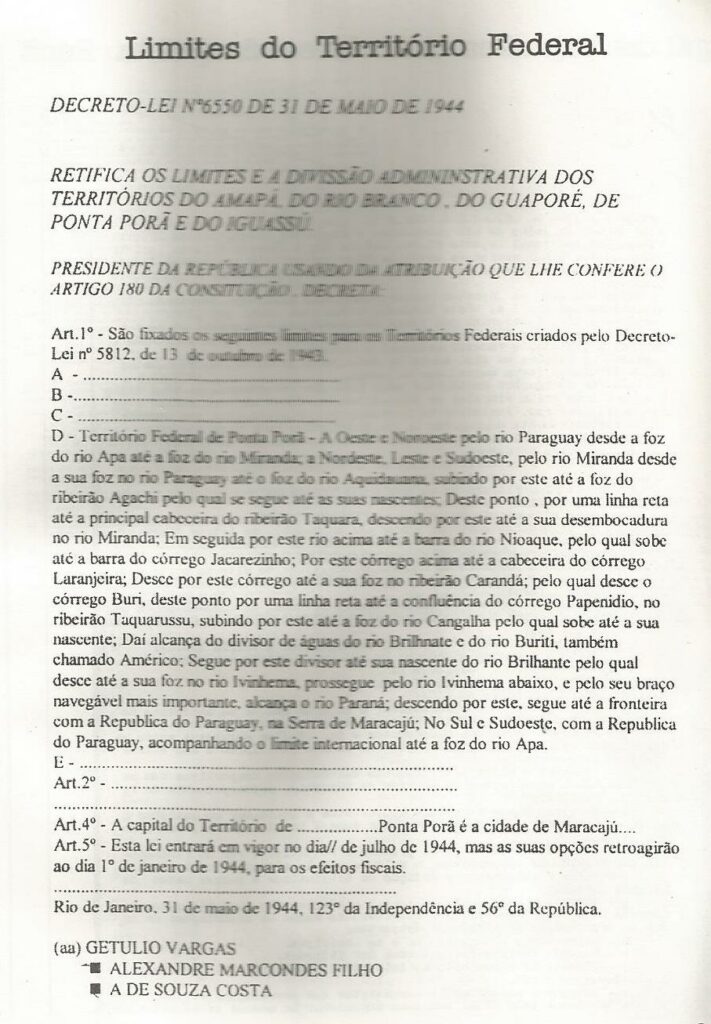 80 anos do Território Federal de Ponta Porã 1943 - 1946