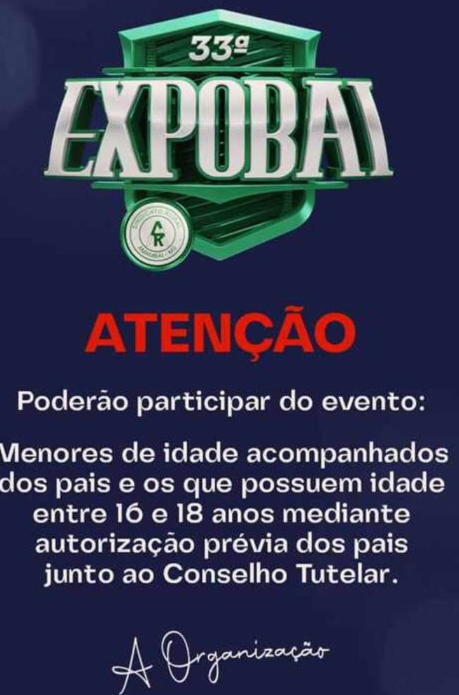 Sindicado Rural divulga horários de ônibus gratuitos e regras para entrada de menores na 33ª Expobai