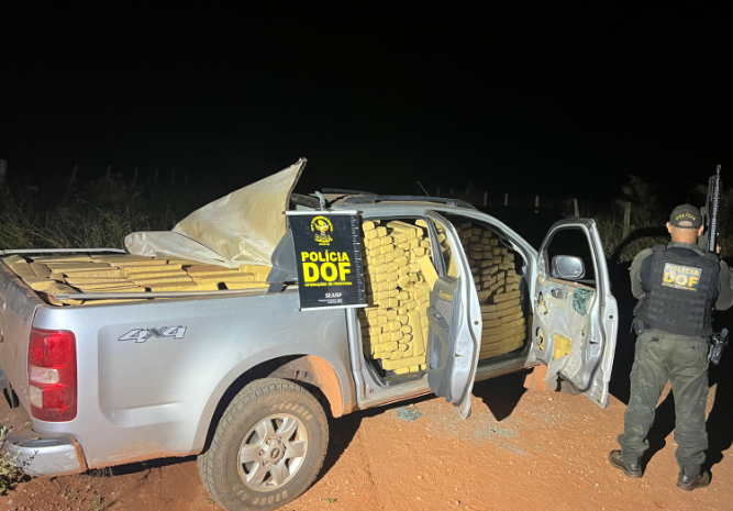 Carga milionária de maconha que seguia em veículo roubado é apreendida pelo DOF