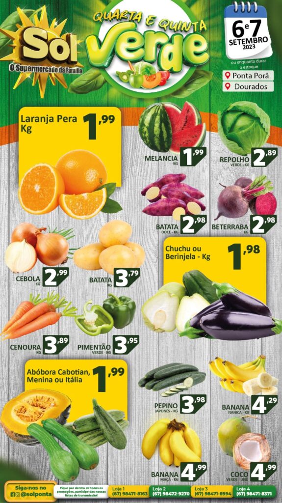 Supermercado Sol e as ofertas da quarta e quinta verde