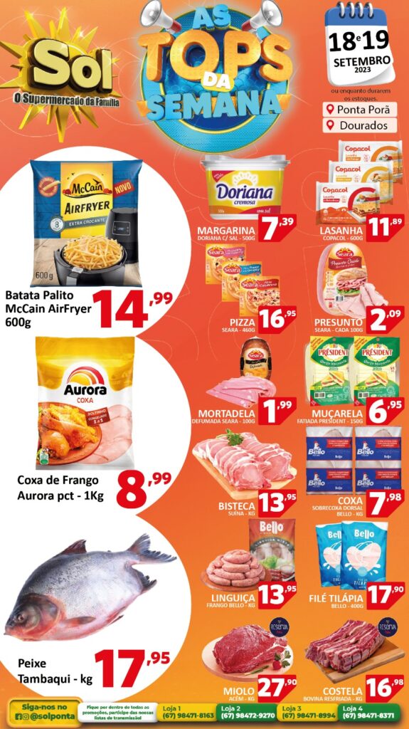 Supermercado Sol e as ofertas tops da semana