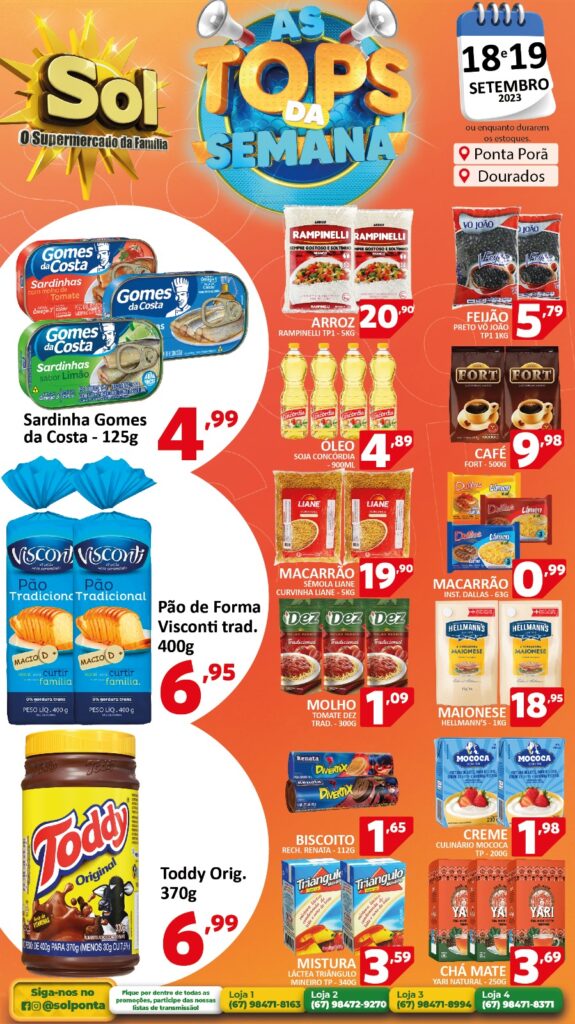 Supermercado Sol e as ofertas tops da semana