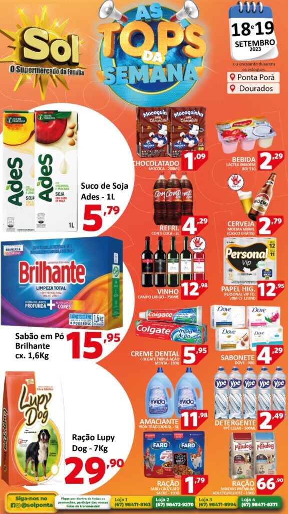 Supermercado Sol e as ofertas tops da semana