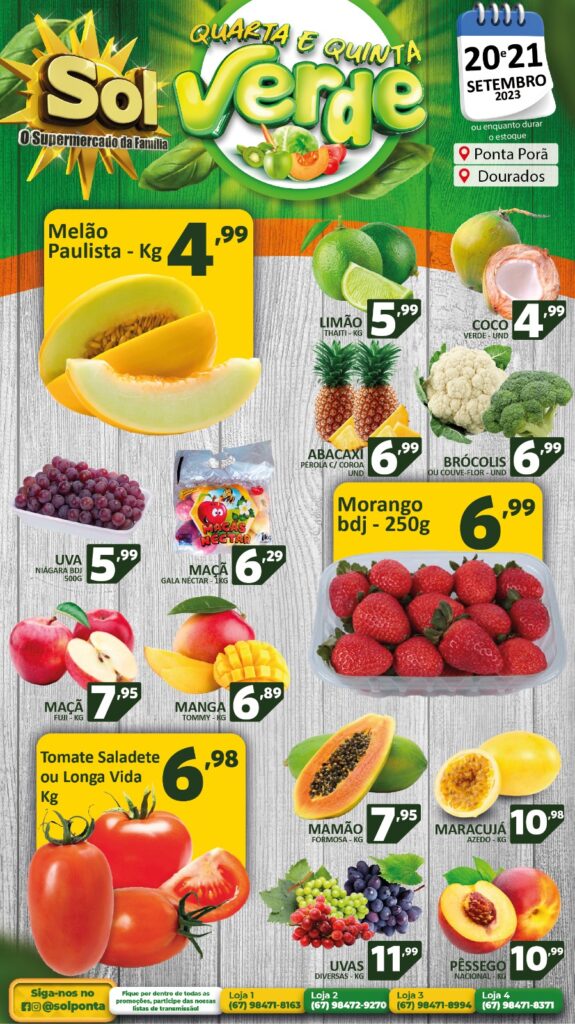Supermercado Sol e as ofertas da quarta e quinta verde