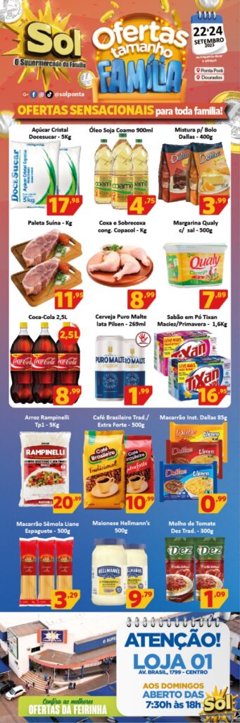 Supermercado Sol e as ofertas tamanho família