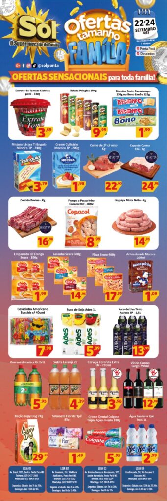 Supermercado Sol e as ofertas tamanho família