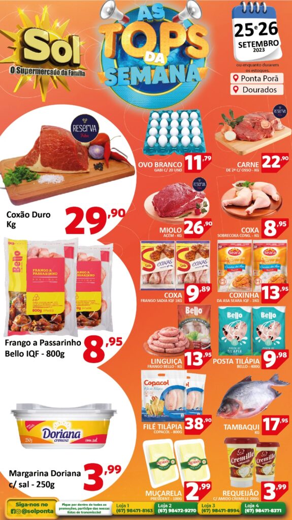 Supermercado Sol e as ofertas tops da semana