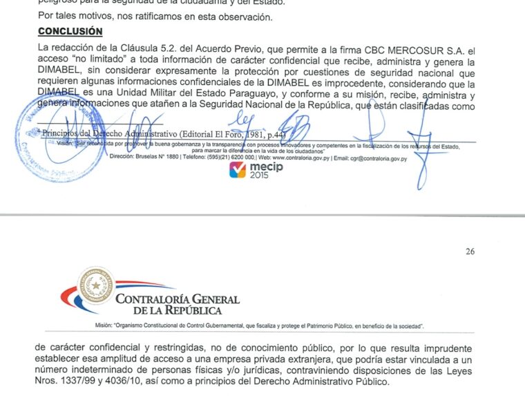 Confirman acuerdo entreguista en la era Abdo: información confidencial en manos de brasileños Confirman acuerdo entreguista en la era Abdo: información confidencial en manos de brasileños