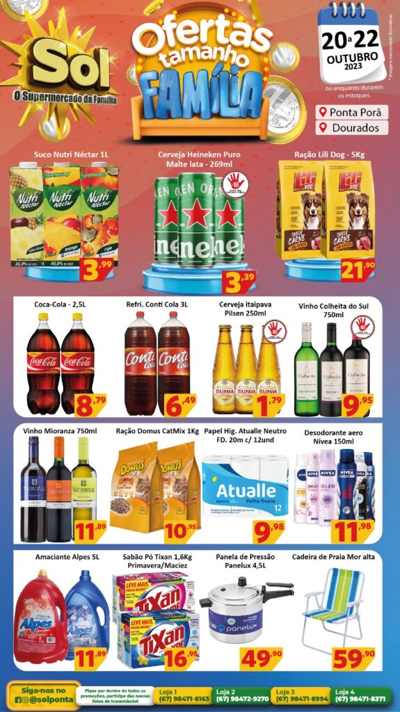 Supermercado Sol e as ofertas tamanho família