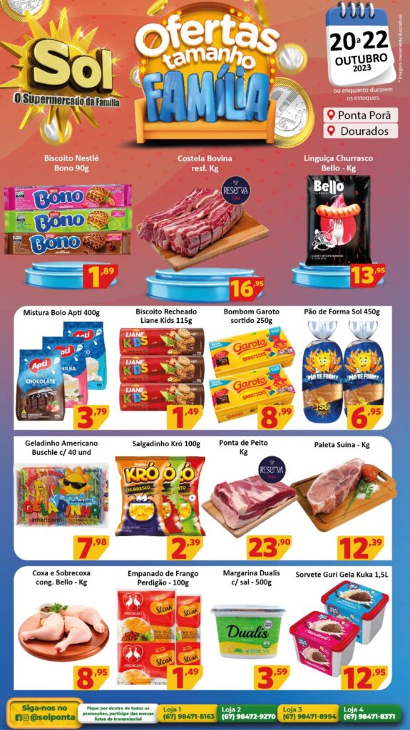 Supermercado Sol e as ofertas tamanho família