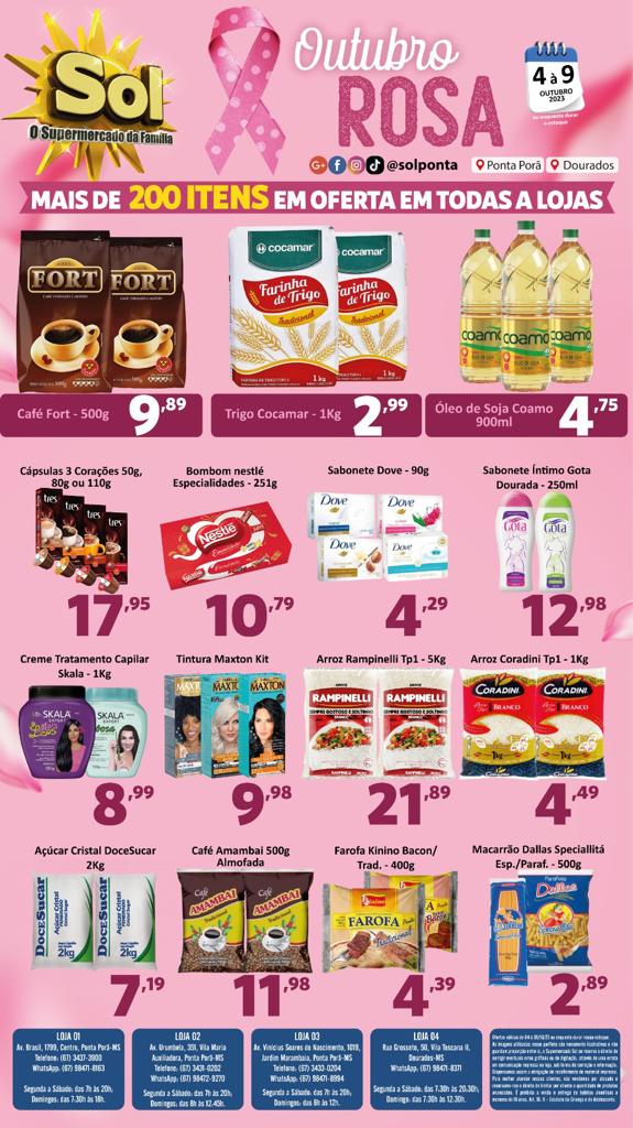 Supermercado Sol e as ofertas em homenagem ao outubro rosa Supermercado Sol e as ofertas em homenagem ao outubro rosa