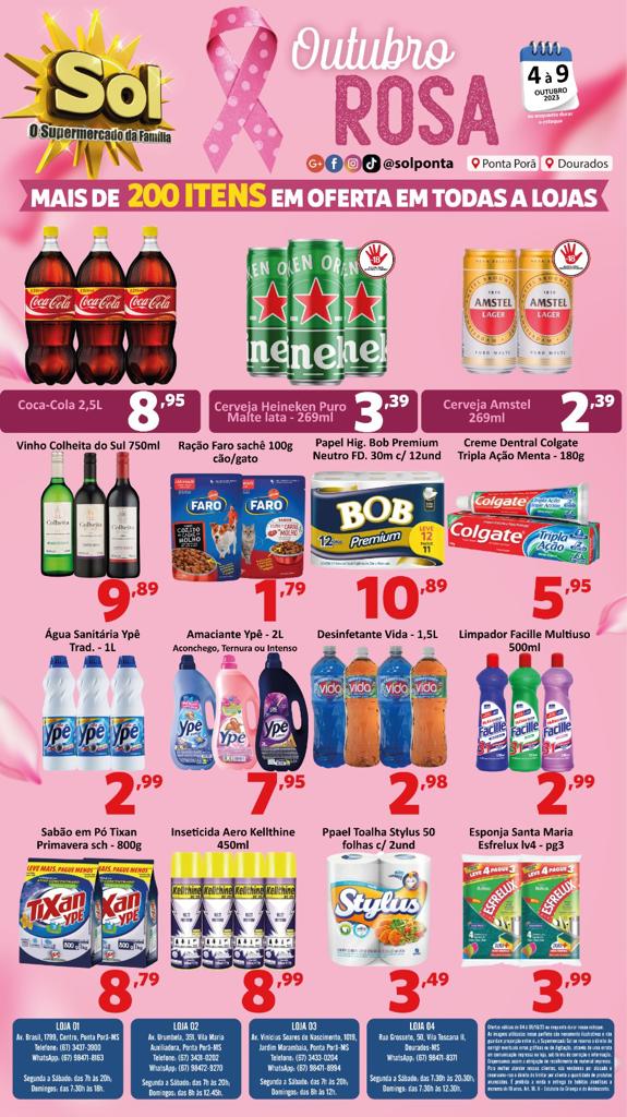 Supermercado Sol e as ofertas em homenagem ao outubro rosa Supermercado Sol e as ofertas em homenagem ao outubro rosa