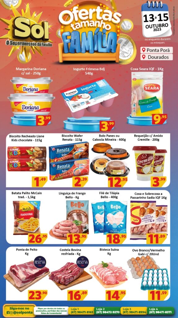 Supermercado Sol e as ofertas tamanho família