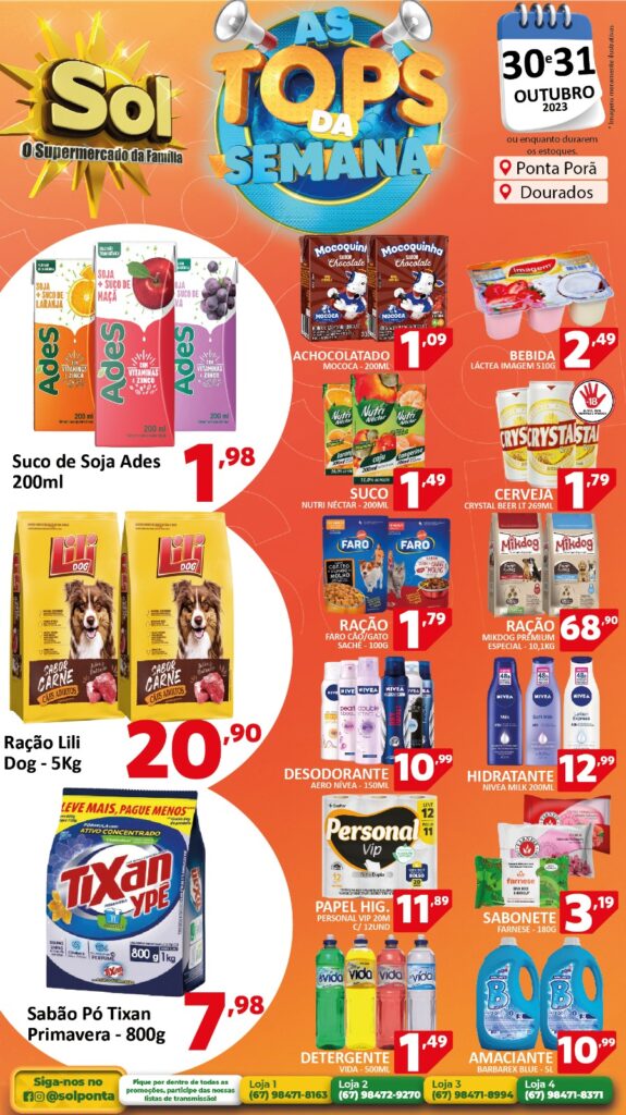 Supermercado Sol e as ofertas Tops da semana