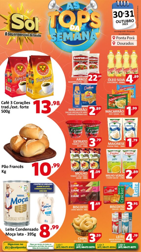 Supermercado Sol e as ofertas Tops da semana