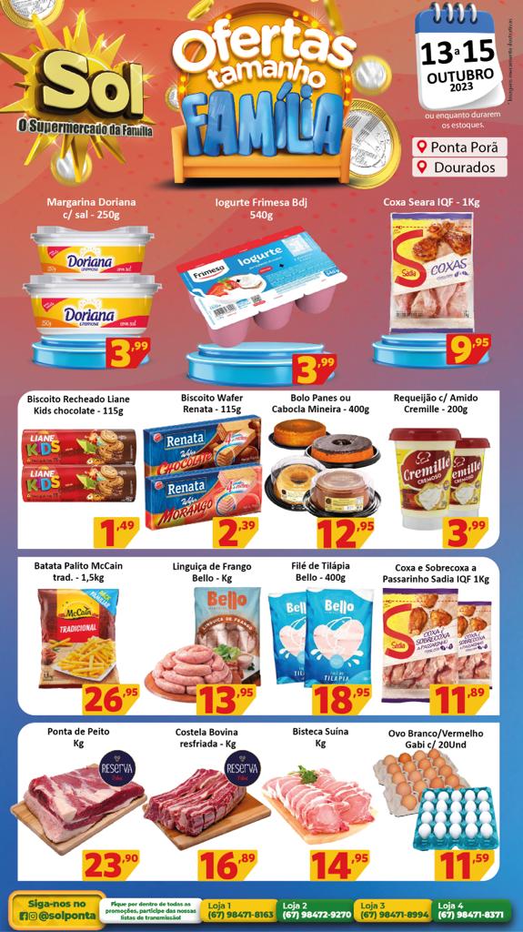 Supermercado Sol e as ofertas tamanho família