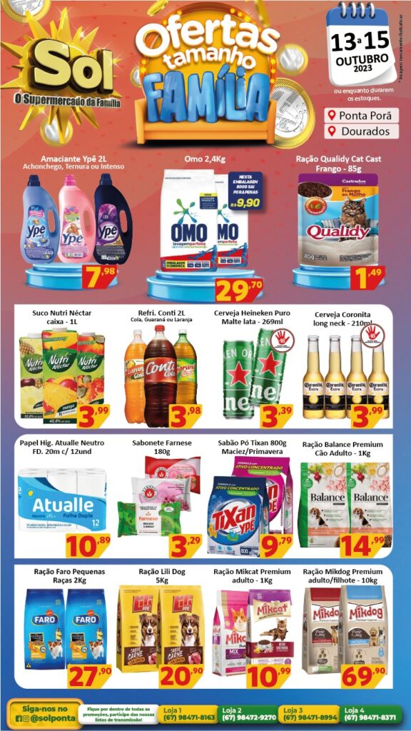 Supermercado Sol e as ofertas tamanho família