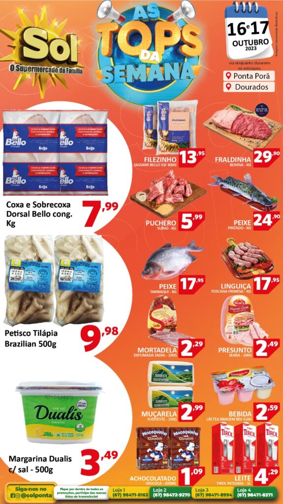 Supermercado Sol e as ofertas tops da semana