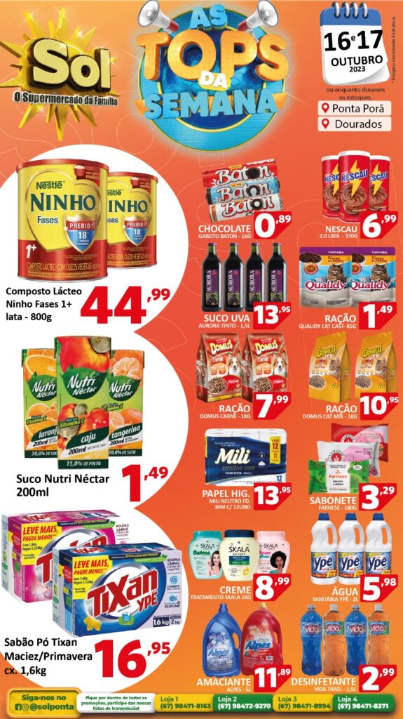 Supermercado Sol e as ofertas tops da semana