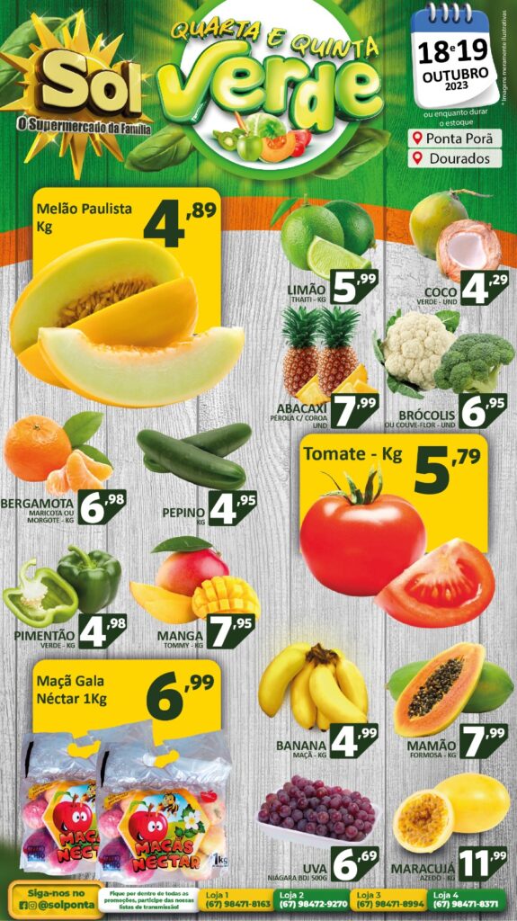Supermercado Sol e as ofertas da quarta e quinta verde