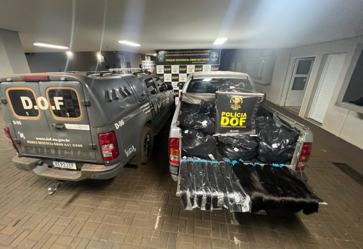 DOF apreende quase 300 quilos de cabelo humano transportados em uma camionete Hilux