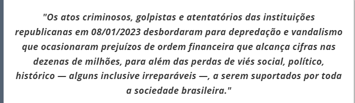 Em 3º julgamento, Moraes vota pela condenação de mais seis pelos atos do 8/1; réus são de SP, MG e GO Em 3º julgamento, Moraes vota pela condenação de mais seis pelos atos do 8/1; réus são de SP, MG e GO
