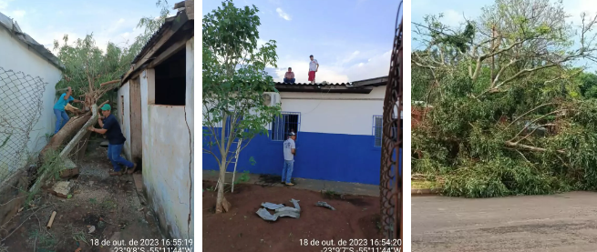 Secretarias de Serviços Urbanos e Infraestrutura prestam socorro à população após vendaval