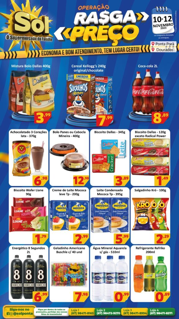 Supermercado Sol informa a 'operação rasga preços' até 12 de novembro