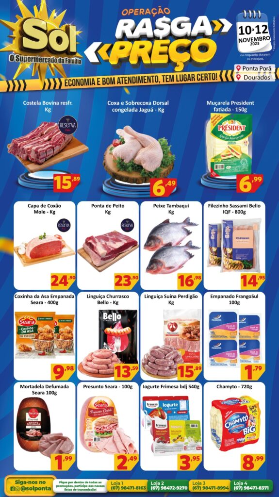 Supermercado Sol informa a 'operação rasga preços' até 12 de novembro