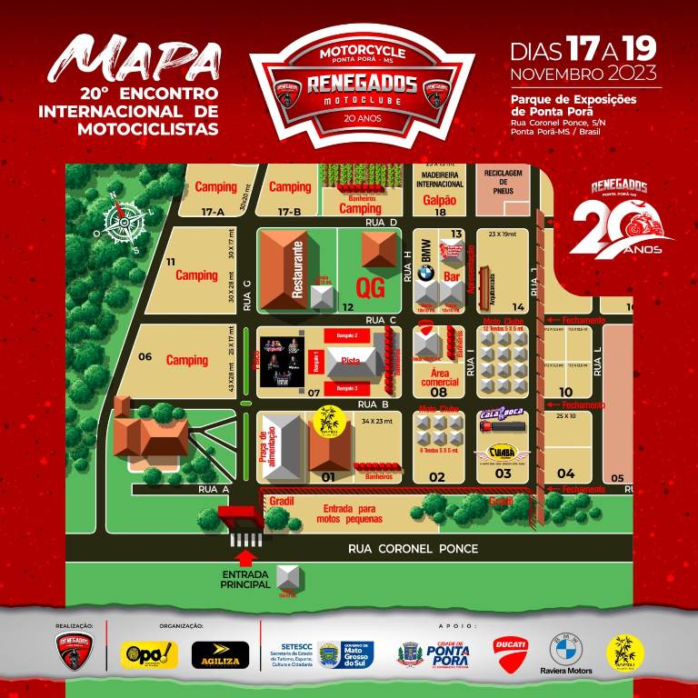 Ponta Porã: Tudo pronto para o 20º Motorcycle 2023 no Parque de Exposiões Ponta Porã: Tudo pronto para o 20º Motorcycle 2023 no Parque de Exposiões