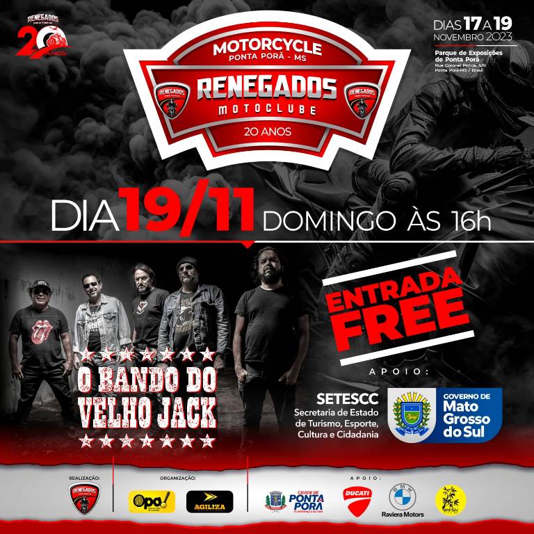 Ponta Porã: Tudo pronto para o 20º Motorcycle 2023 no Parque de Exposiões Ponta Porã: Tudo pronto para o 20º Motorcycle 2023 no Parque de Exposiões