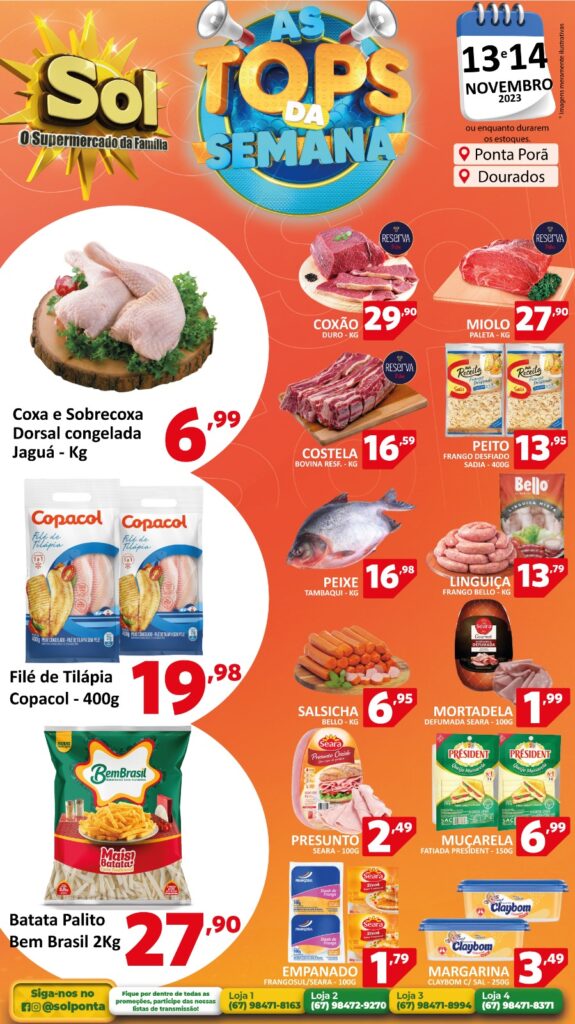 Supermercado Sol e as ofertas tops da semana
