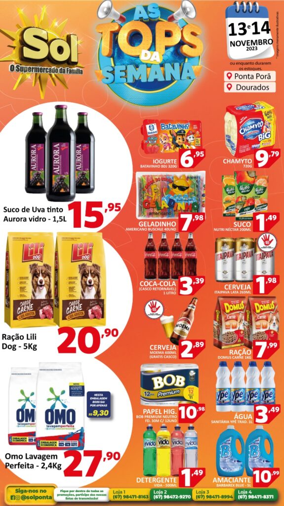 Supermercado Sol e as ofertas tops da semana