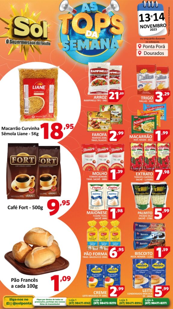 Supermercado Sol e as ofertas tops da semana