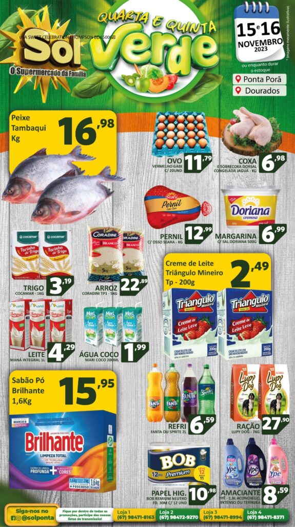 Supermercado Sol e as ofertas da quarta e quinta verde