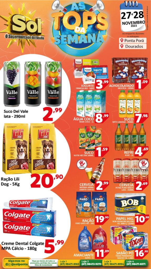 Supermercado Sol e as ofertas tops da semana