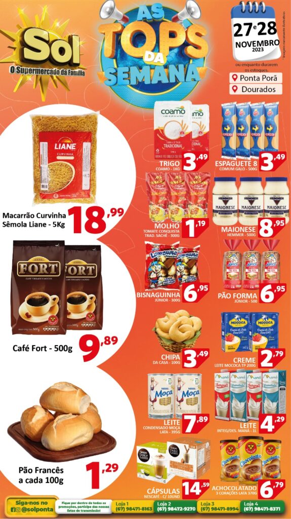 Supermercado Sol e as ofertas tops da semana
