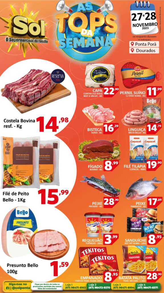 Supermercado Sol e as ofertas tops da semana