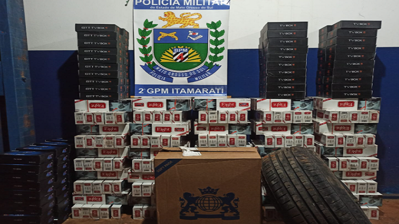 Nova Itamarati: PM apreende veículo com produtos de contrabando e descaminho Nova Itamarati: PM apreende veículo com produtos de contrabando e descaminho