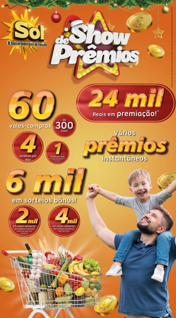 Supermercado Sol e as ofertas show de prêmios