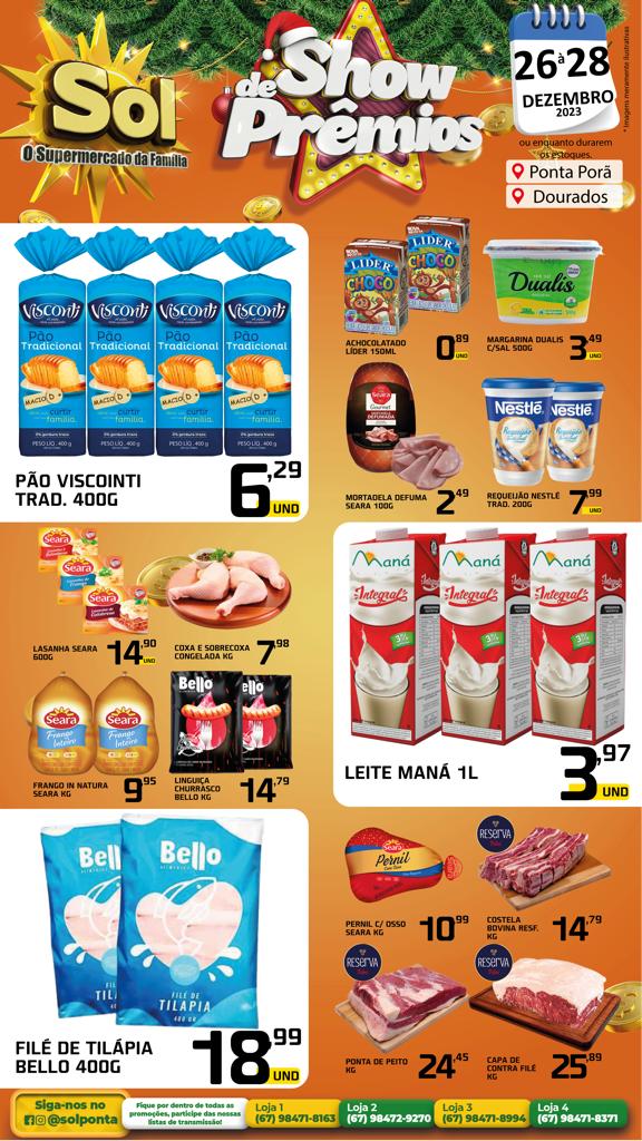 Supermercado Sol e as ofertas show de prêmios