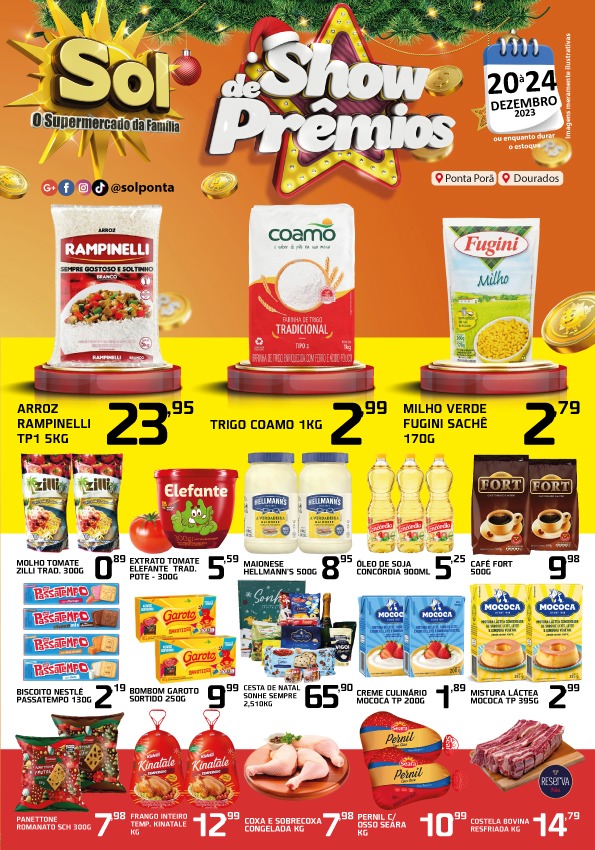 Supermercado Sol e as ofertas do show de prêmios