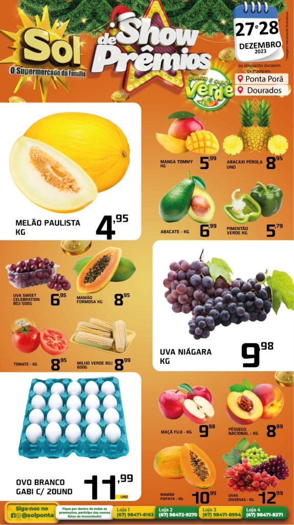 Supermercado Sol e as ofertas da quinta verde