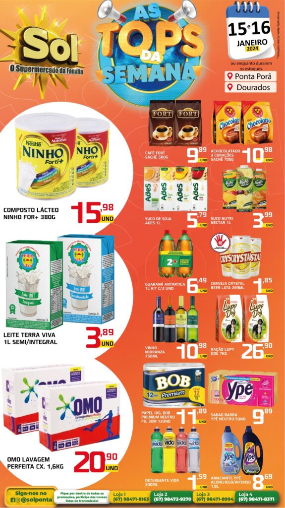 Supermercado Sol e as ofertas tops da semana