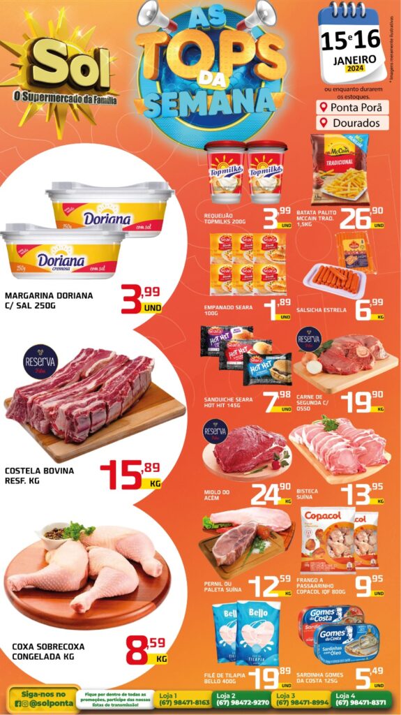 Supermercado Sol e as ofertas tops da semana