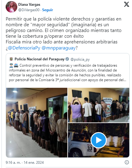 Control preventivo policial desata duras críticas: es “autoritario e ilegal”, según expertos