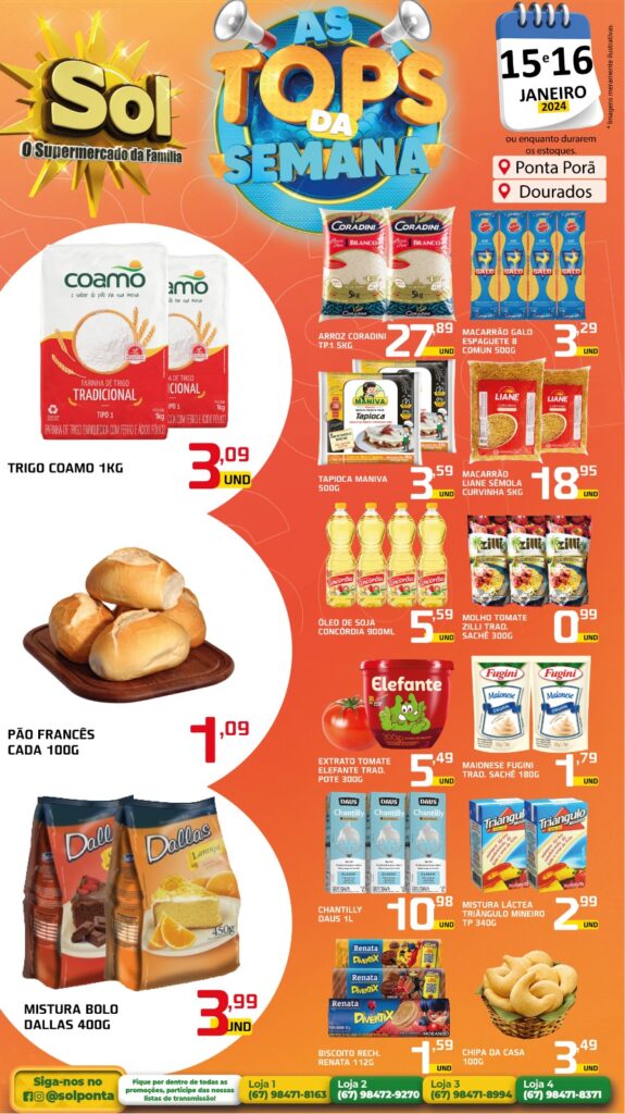 Supermercado Sol e as ofertas tops da semana