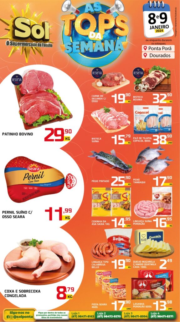 Supermercado Sol e as ofertas tops da semana