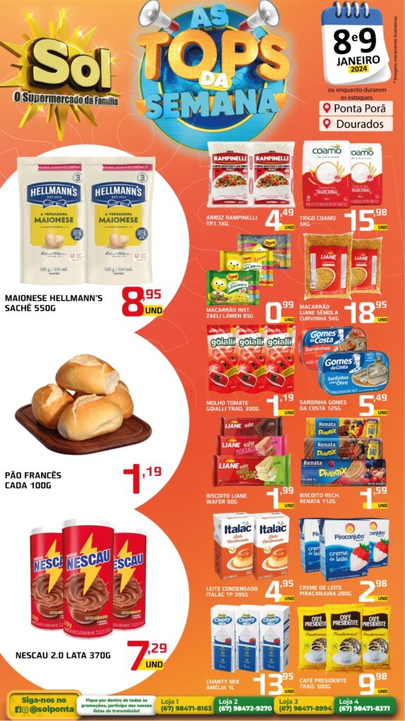 Supermercado Sol e as ofertas tops da semana