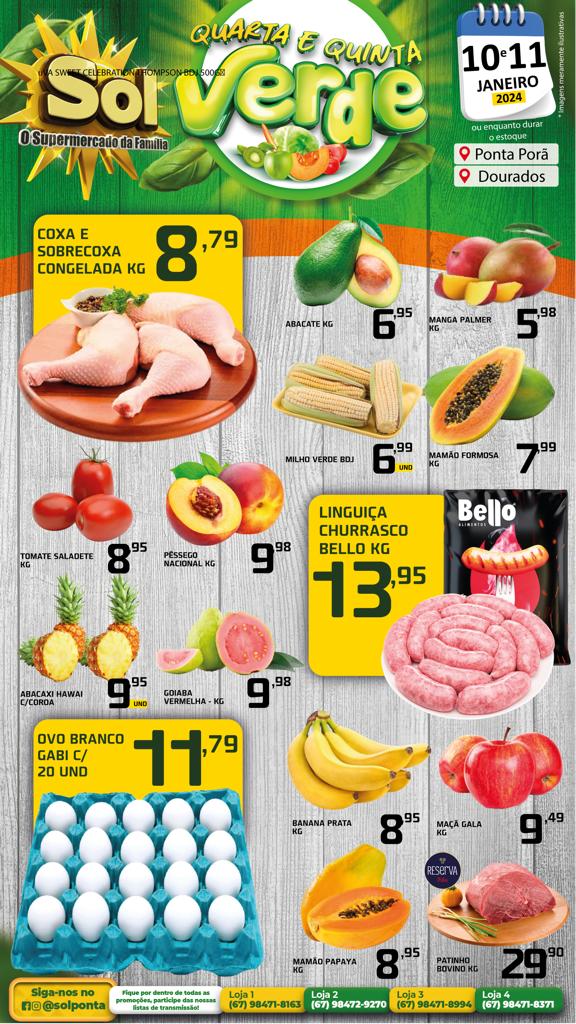 Supermercado Sol e as ofertas da quarta e quinta verde Supermercado Sol e as ofertas da quarta e quinta verde